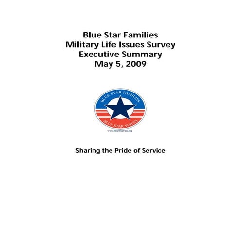 2009 Military Family Lifestyle Survey Executive Summary