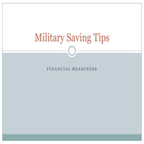 Military Saving Tips 2012