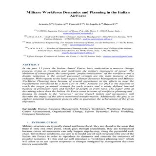 Military workforce dynamics and pla...
