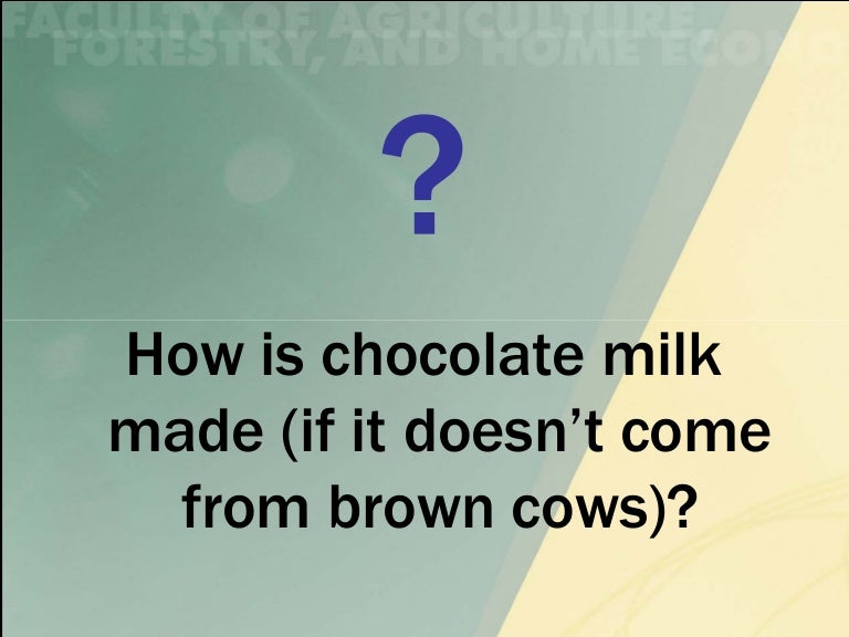 How is chocolate milk made (if it doesn't come from brown cows)?