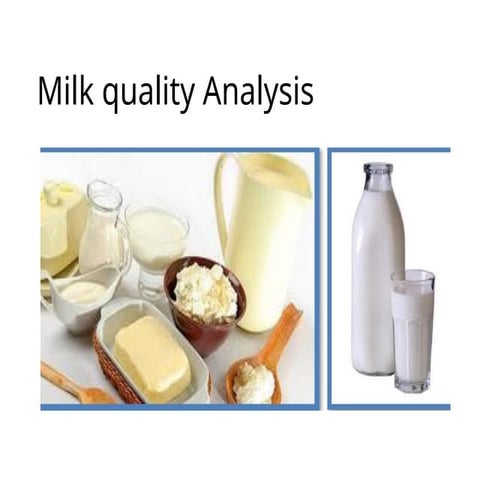 Milk test for identification of pathological organism