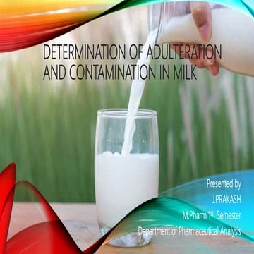 Milk adulteration