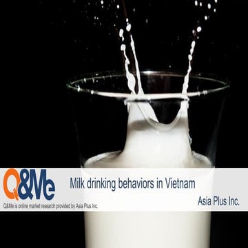 Milk drinking behaviors in vietnam