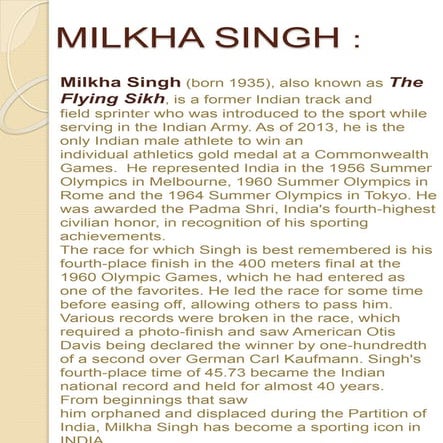 Milkha singh indian icon