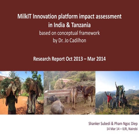 MilkIT innovation platform impact assessment in India and Tanzania