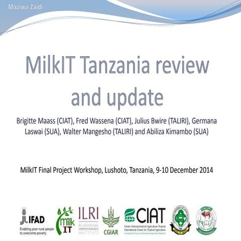 MilkIT Tanzania review and update