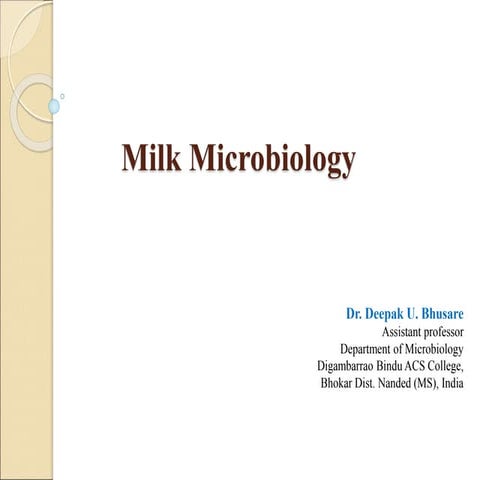 Milk microbiology