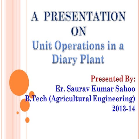 Milk processing operations in a dairy plant
