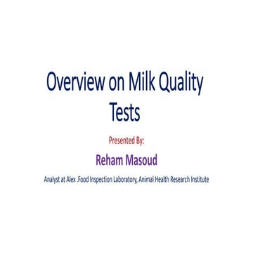 Milk quality test