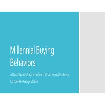 Millennial Buying Behaviors