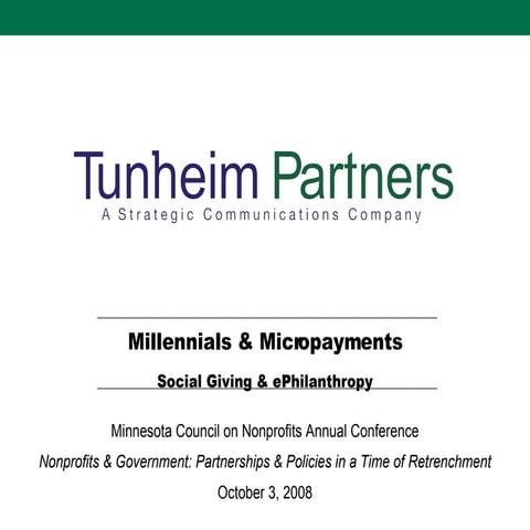 Millennials And Microgiving