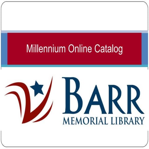 Barr Memorial Library Catalog