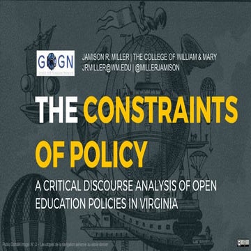 The Constraints of Policy: A Critical Discourse Analysis of Open Education Po...
