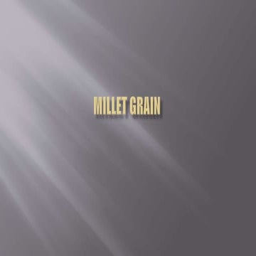 Millet grain