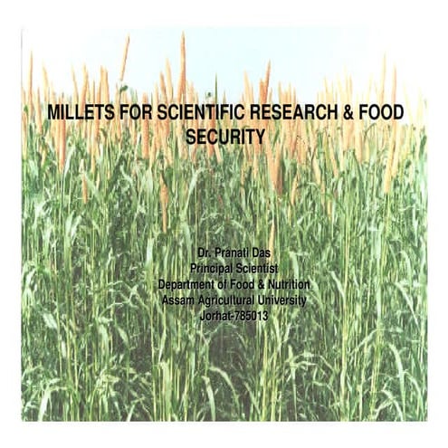 Millets For Scientific Research & Food Security