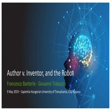 Author v. Inventor, and the robot