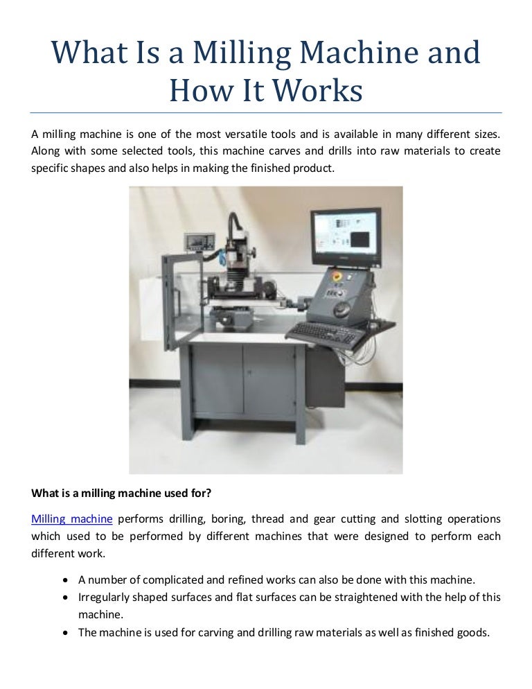 What Is A Milling Machine And How It Works