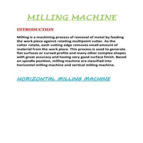 Milling machine