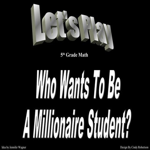 Millionaire 5th grade math | PPT