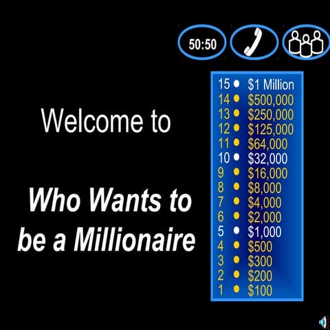 Who wants to be a millionaire template | PPT