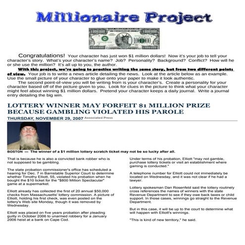 Millionaire project description