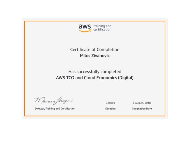 Milos Zivanovic AWS TCO and Cloud economics