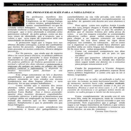 Mil Primaveras MáIs Para A Nosa Lingua   Artigo De Corona