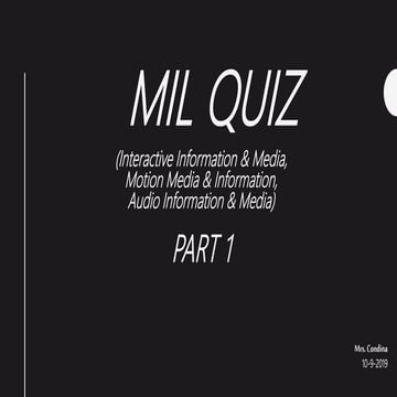 Media and Information Literacy Quiz Part 1