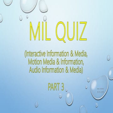 Mil quiz part3 | PPTX
