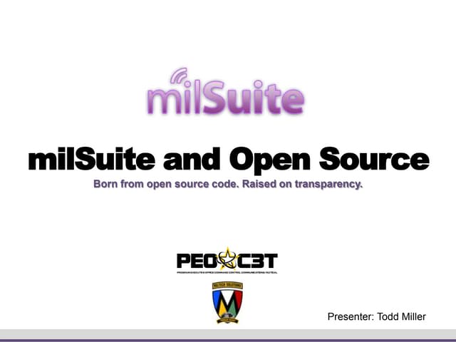 milSuite and Open Source