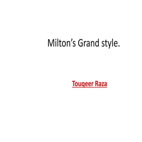 Milton’s grand style