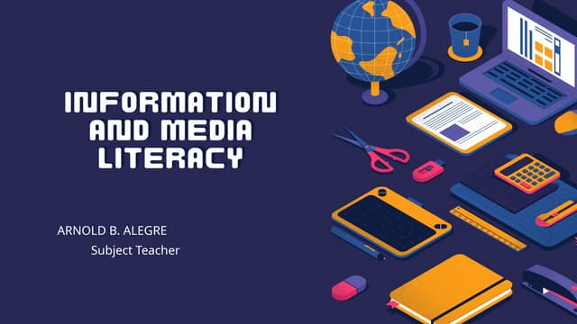 Media and information Literacy Grade 12 2024 | PPTX