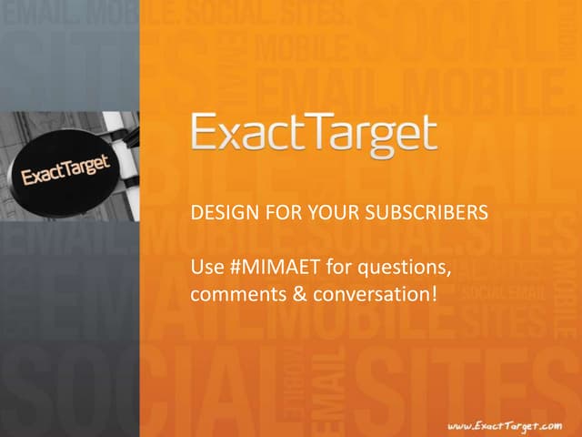 MIMA Summit: Design for Your Subscribers