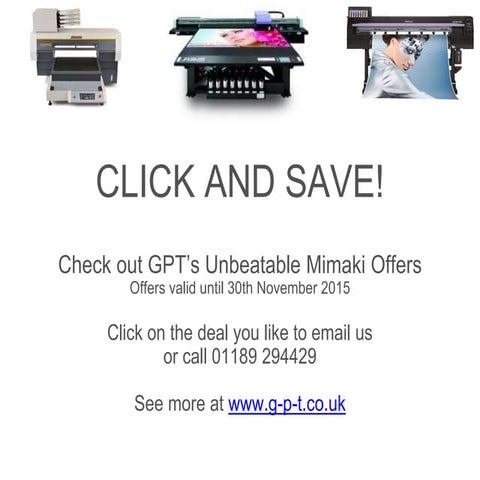 Click and Save - Mimaki Offers from GPT