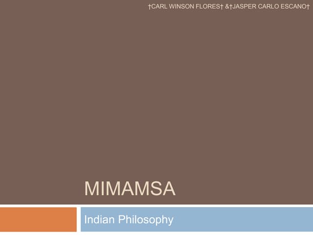 †Mimamsa †