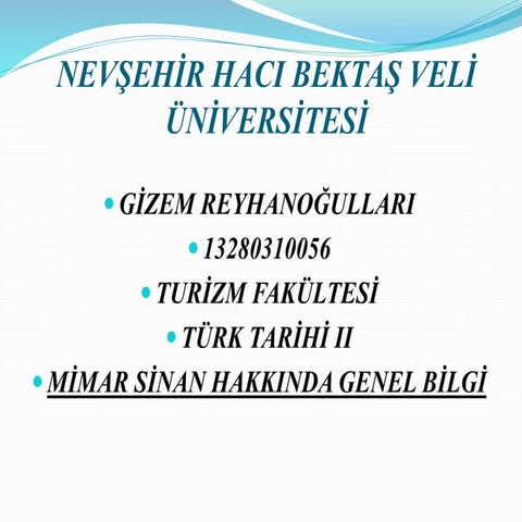 Mi̇mar si̇nan sunum