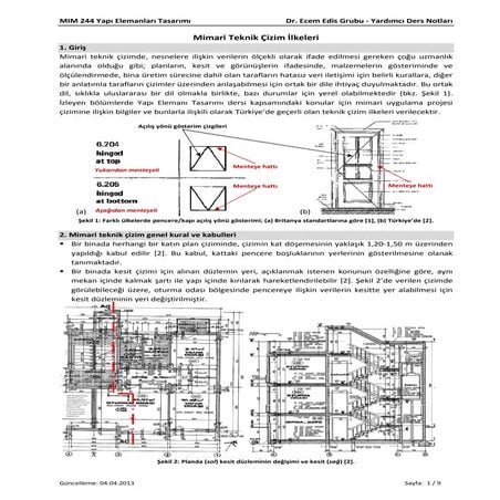 Mimarı Teknik Çizim İlkeleri (Dr. Ecem EDİS)