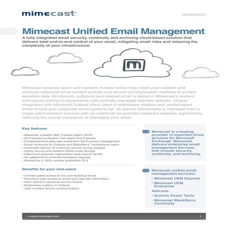 Mimecast UEM Datasheet