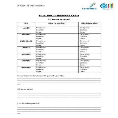 Mi menú semanal_La pecera de las emociones