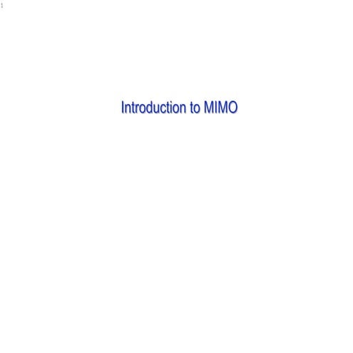 MIMO in 15 minutes | PPT