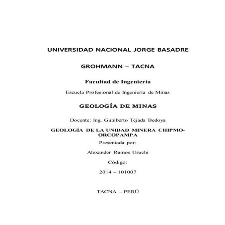 Mina chipmo orcopampa