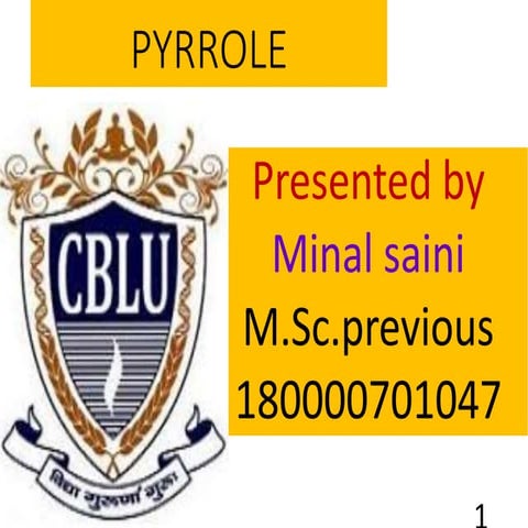 Chemistry of pyrrole
