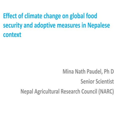 Climate change in nepal | PPTX