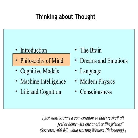 Philosophy of Mind - Part 2 of Piero Scaruffi's class "Thinking about Thought...