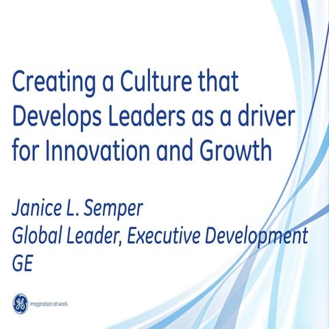 General electric:The GE culture | PDF