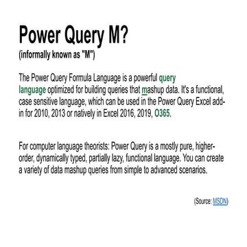 A "M"ind Bending Experience. Power Query for Excel and Beyond.