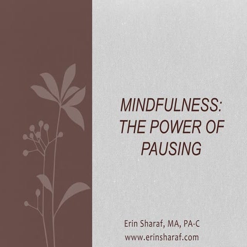 Mindfulness: The Power of Pausing