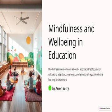 minddullness and well being related to education