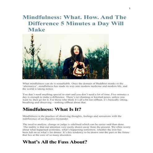 Mindfulness - What. How