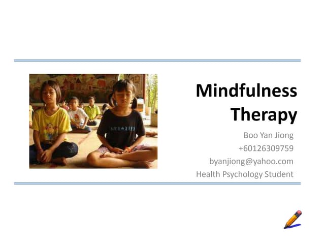 Mindfulness therapy by boo yan jiong